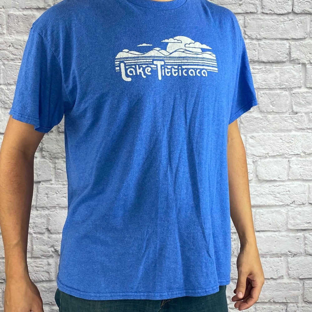 Lake Titticaca Screen Print Mens T Shirt